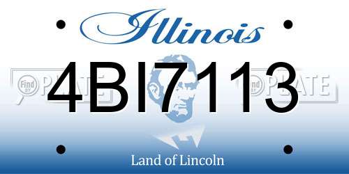 4BI7113 Illinois License Plate