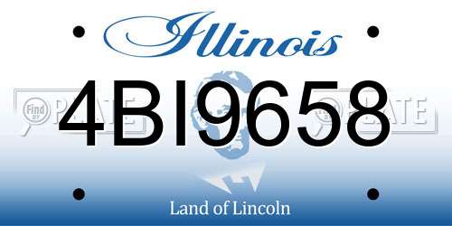 4BI9658 Illinois License Plate