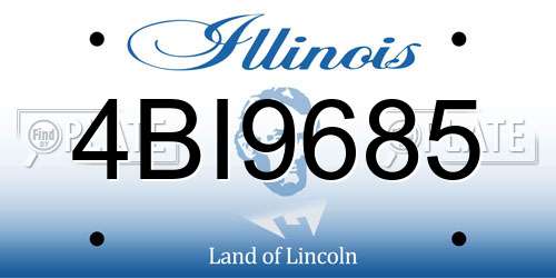 4BI9685 Illinois License Plate