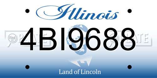 4BI9688 Illinois License Plate