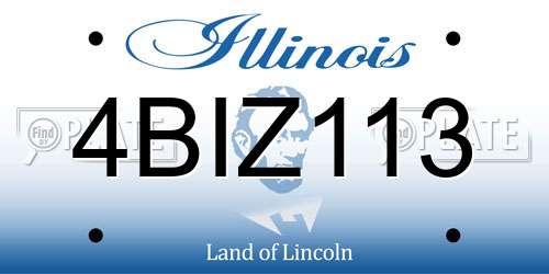 4BIZ113 Illinois License Plate