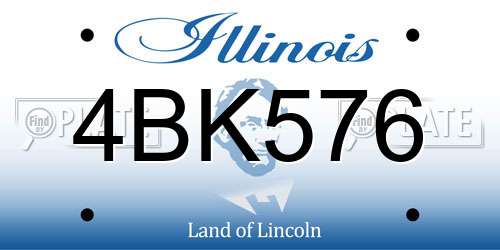 4BK576 Illinois License Plate