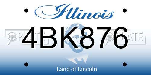 4BK876 Illinois License Plate