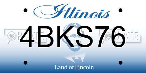 4BKS76 Illinois License Plate