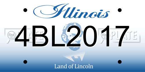 4BL2017 Illinois License Plate