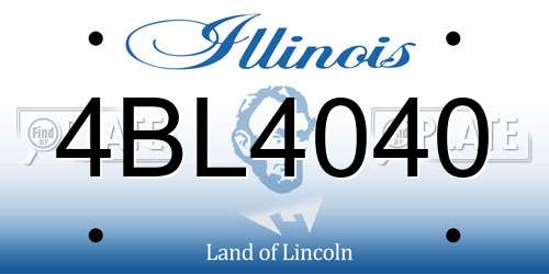4BL4040 Illinois License Plate