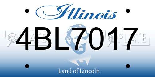 4BL7017 Illinois License Plate