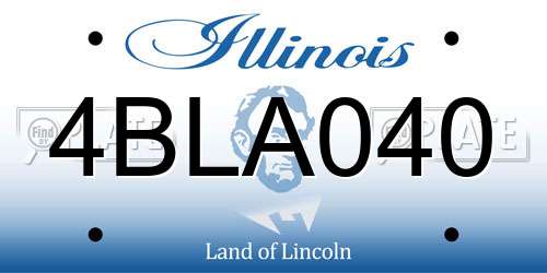 4BLA040 Illinois License Plate