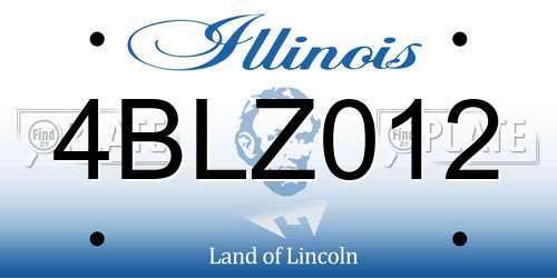 4BLZ012 Illinois License Plate
