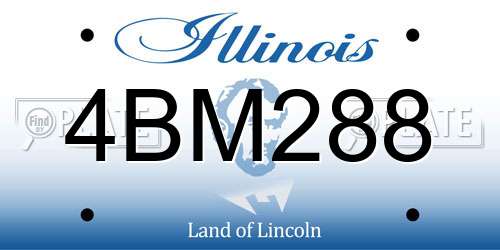 4BM288 Illinois License Plate