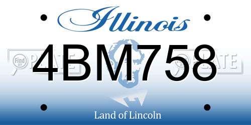 4BM758 Illinois License Plate