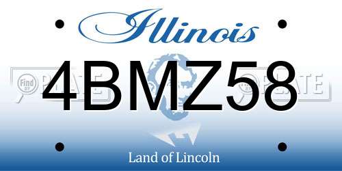 4BMZ58 Illinois License Plate