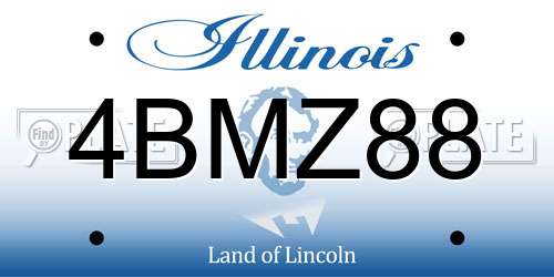 4BMZ88 Illinois License Plate