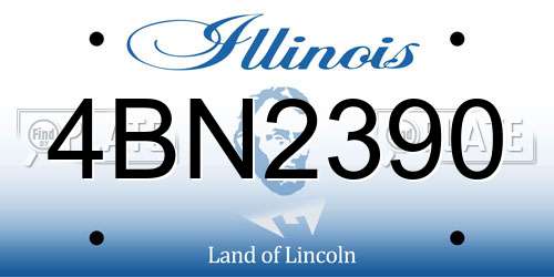 4BN2390 Illinois License Plate