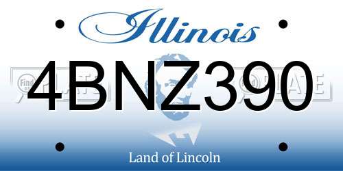 4BNZ390 Illinois License Plate