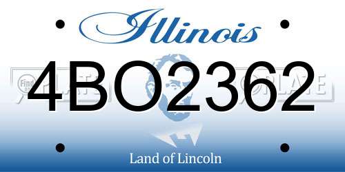 4BO2362 Illinois License Plate