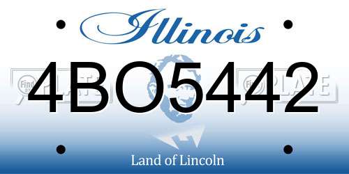 4BO5442 Illinois License Plate