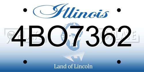 4BO7362 Illinois License Plate