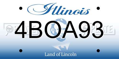 4BOA93 Illinois License Plate