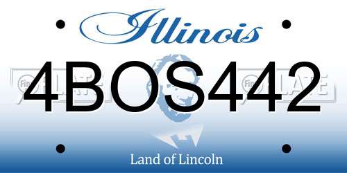 4BOS442 Illinois License Plate