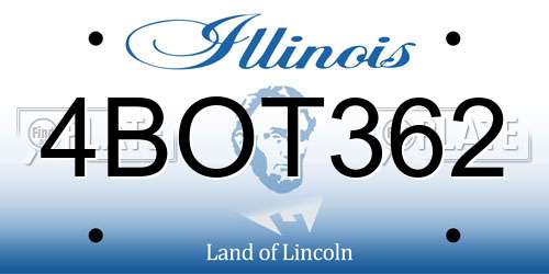 4BOT362 Illinois License Plate