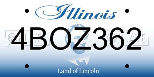 4BOZ362 Illinois License Plate