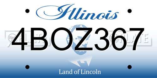 4BOZ367 Illinois License Plate