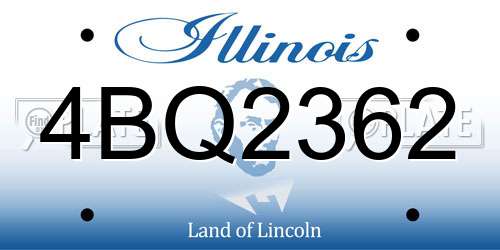 4BQ2362 Illinois License Plate