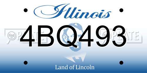 4BQ493 Illinois License Plate