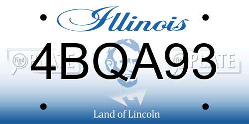 4BQA93 Illinois License Plate
