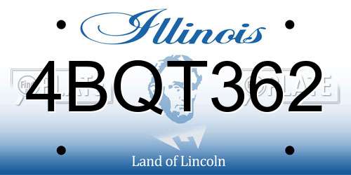 4BQT362 Illinois License Plate