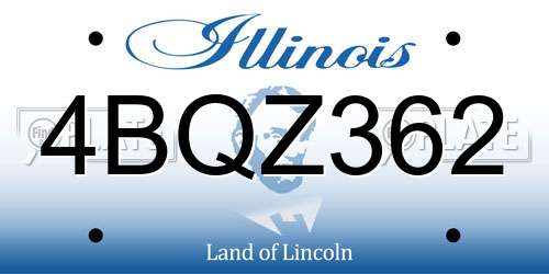 4BQZ362 Illinois License Plate