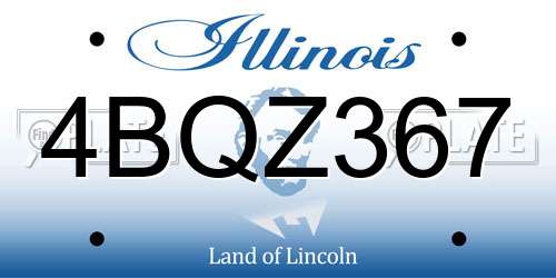 4BQZ367 Illinois License Plate