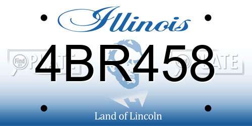 4BR458 Illinois License Plate