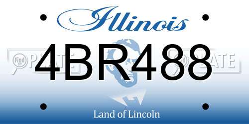 4BR488 Illinois License Plate