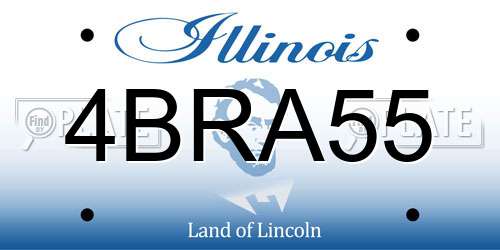 4BRA55 Illinois License Plate