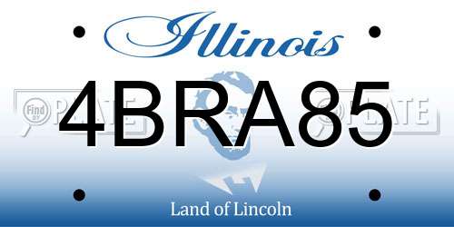 4BRA85 Illinois License Plate
