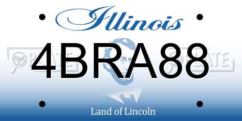 4BRA88 Illinois License Plate