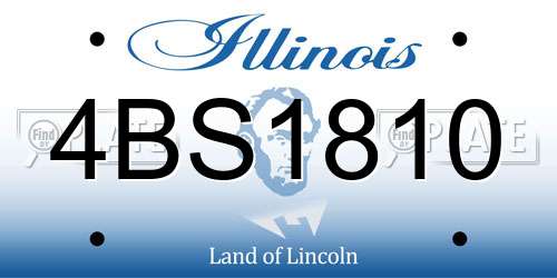 4BS1810 Illinois License Plate