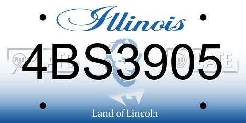 4BS3905 Illinois License Plate