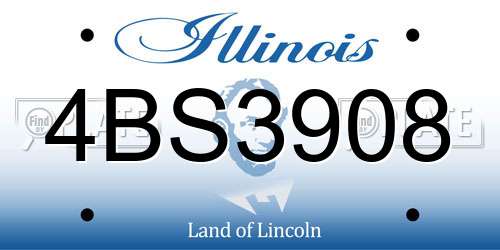 4BS3908 Illinois License Plate