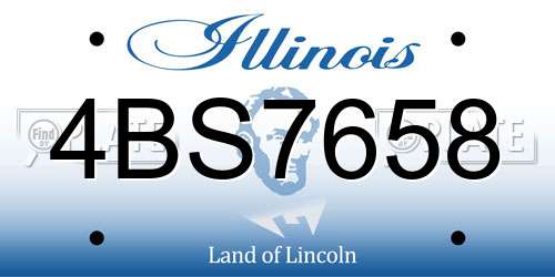 4BS7658 Illinois License Plate