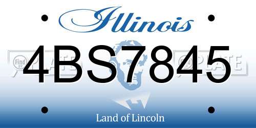 4BS7845 Illinois License Plate