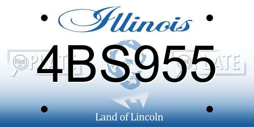 4BS955 Illinois License Plate