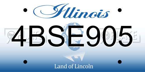 4BSE905 Illinois License Plate