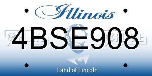 4BSE908 Illinois License Plate
