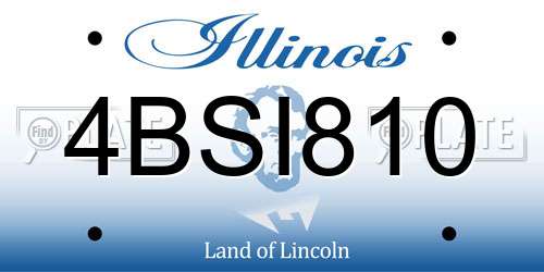 4BSI810 Illinois License Plate
