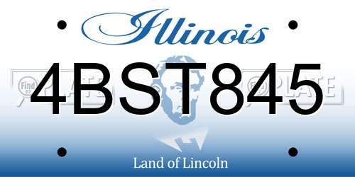 4BST845 Illinois License Plate