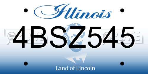 4BSZ545 Illinois License Plate