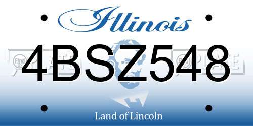4BSZ548 Illinois License Plate
